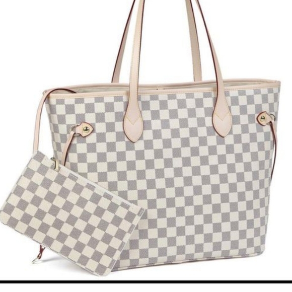 daisy rose brown checkered bolsa
